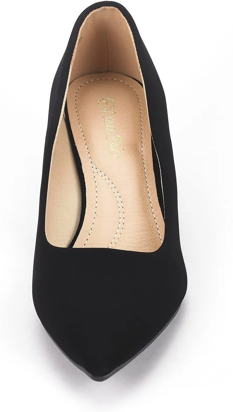 DREAM PAIRS Women's Pumps Kitten Heel Pointed Toe Shoes for Women Comfortable Office Work Dress Shoes