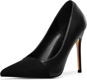 Elisabet Tang Women's High Heels Pumps Closed Pointed Toe Stiletto 4inch Heels Classic Office Special Dressy Wedding Pump Shoes