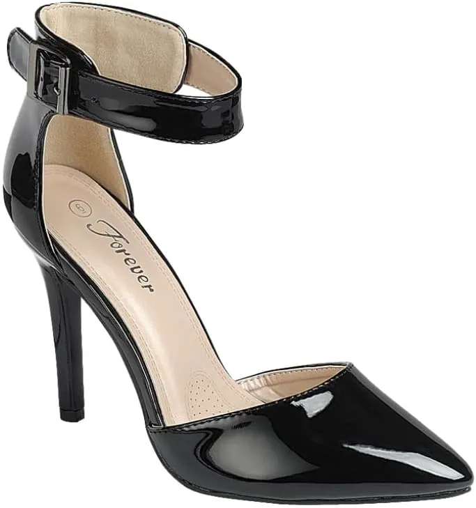 Forever Womens Pointy Toe Ankle Strap Stiletto High Heel Pump Sandal Shoes