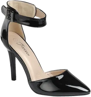 Forever Womens Pointy Toe Ankle Strap Stiletto High Heel Pump Sandal Shoes