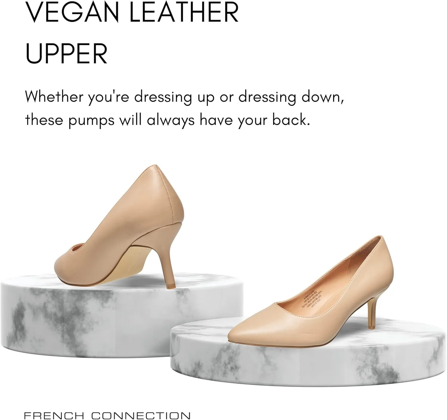 French Connection Kitten Heel Pumps for Women Closed Pointy Toe Slip-On Fashion Work Office Dress Shoes for Women