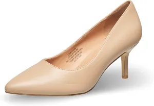French Connection Kitten Heel Pumps for Women Closed Pointy Toe Slip-On Fashion Work Office Dress Shoes for Women