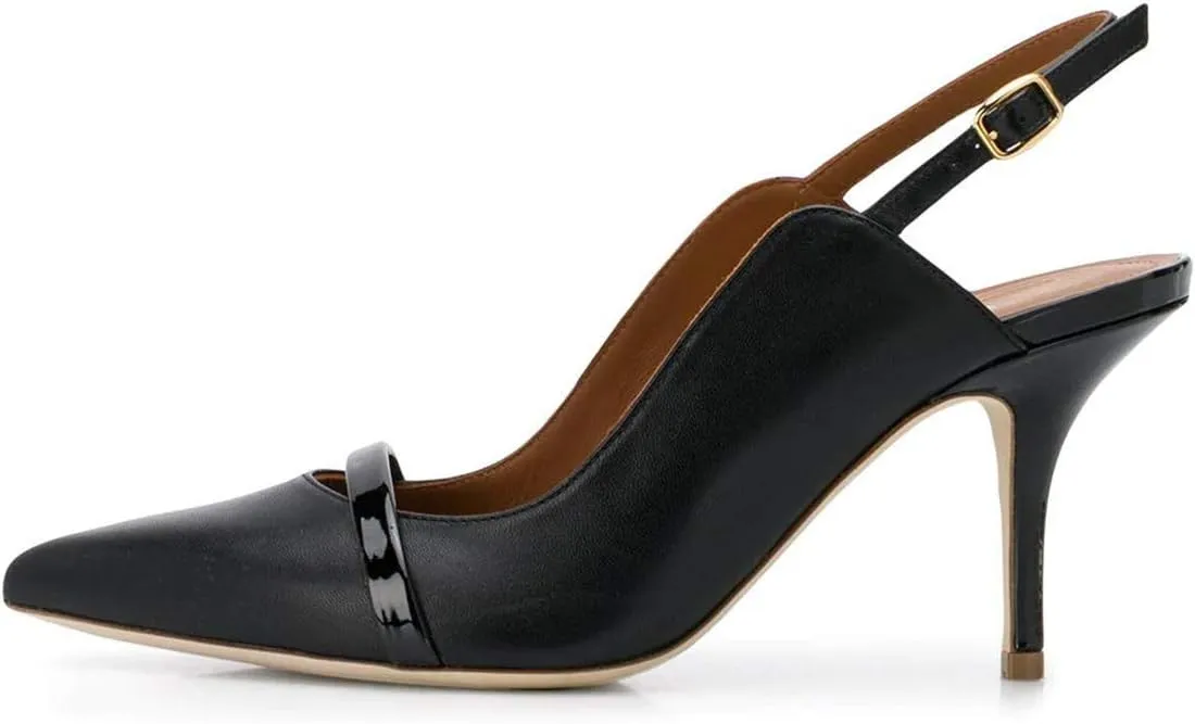 FSJ Women Classy Pointed Toe Thin High Heel Slingback Pump Office Prom Dress Shoes Size 4-15 US