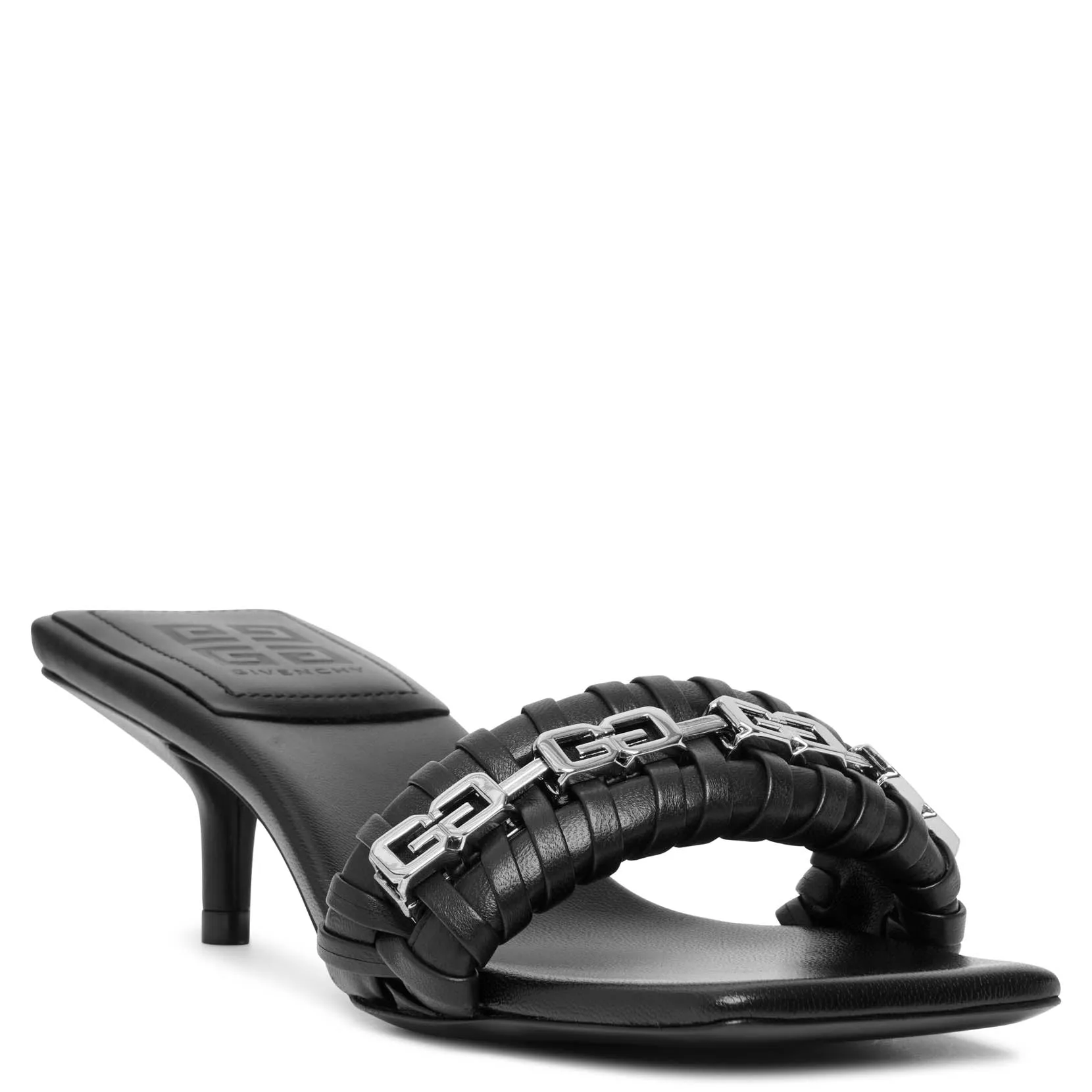 G woven 50 black mule sandals