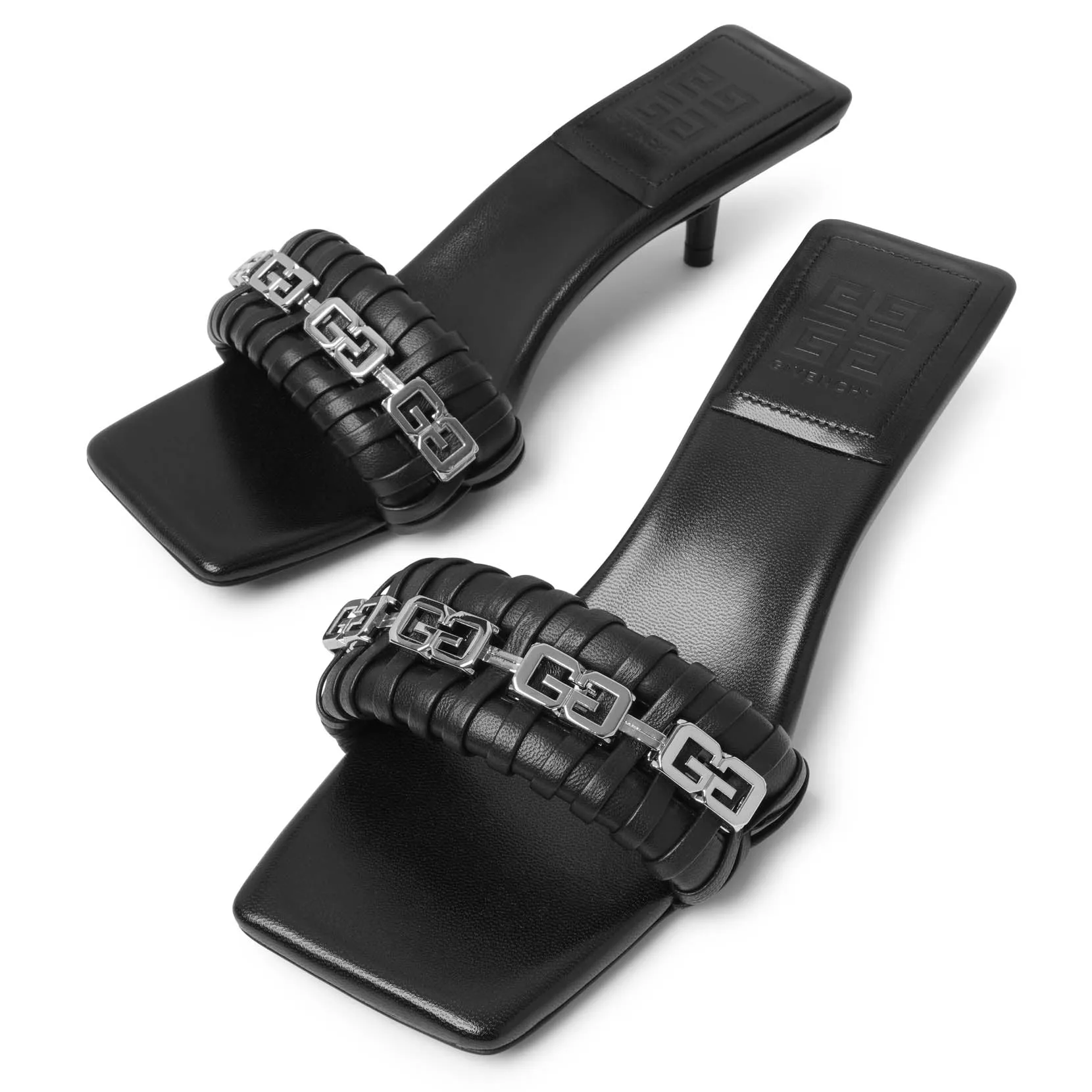 G woven 50 black mule sandals
