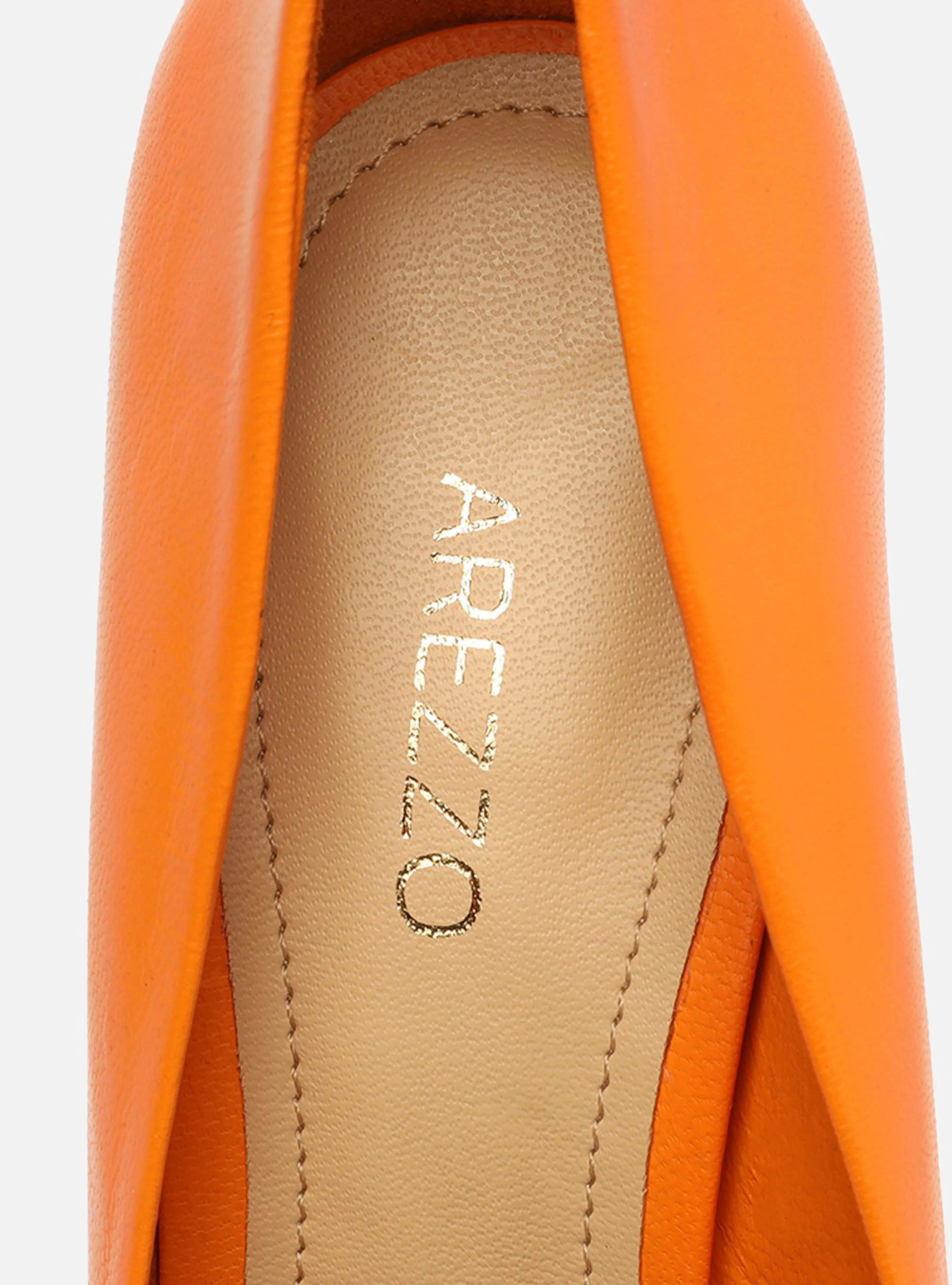 Gabriella High Stiletto Pump | Orange Leather