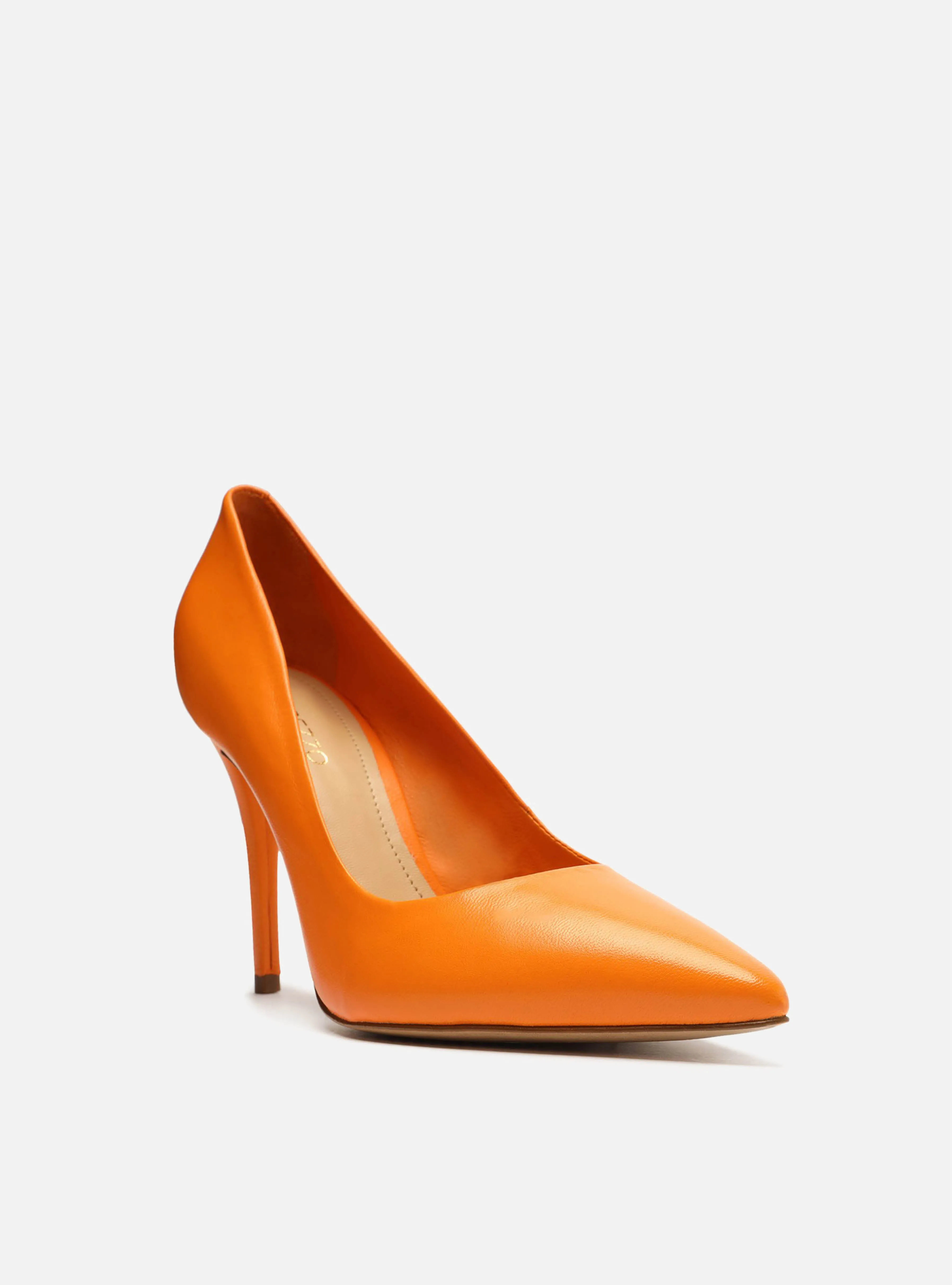 Gabriella High Stiletto Pump | Orange Leather