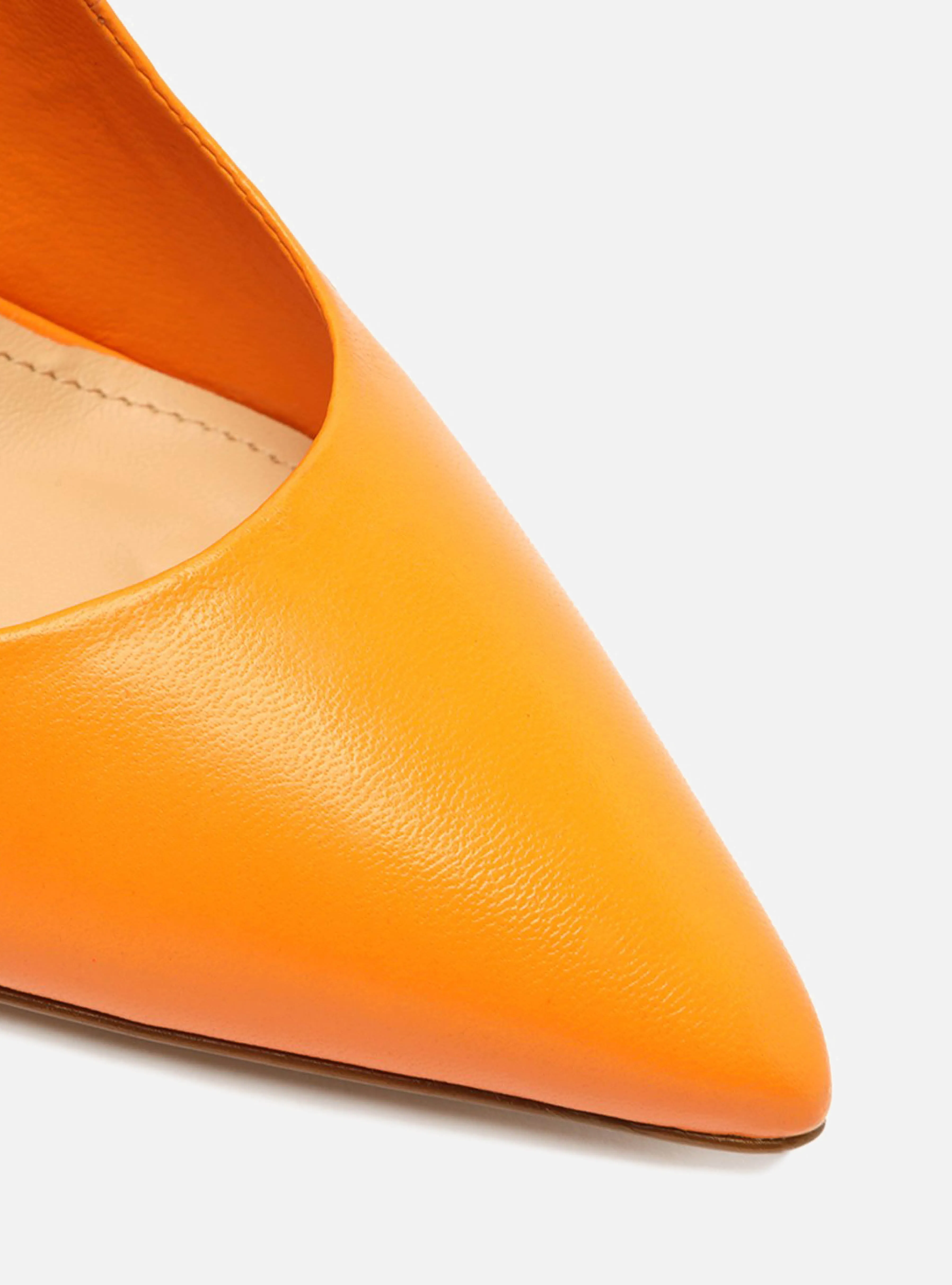 Gabriella High Stiletto Pump | Orange Leather