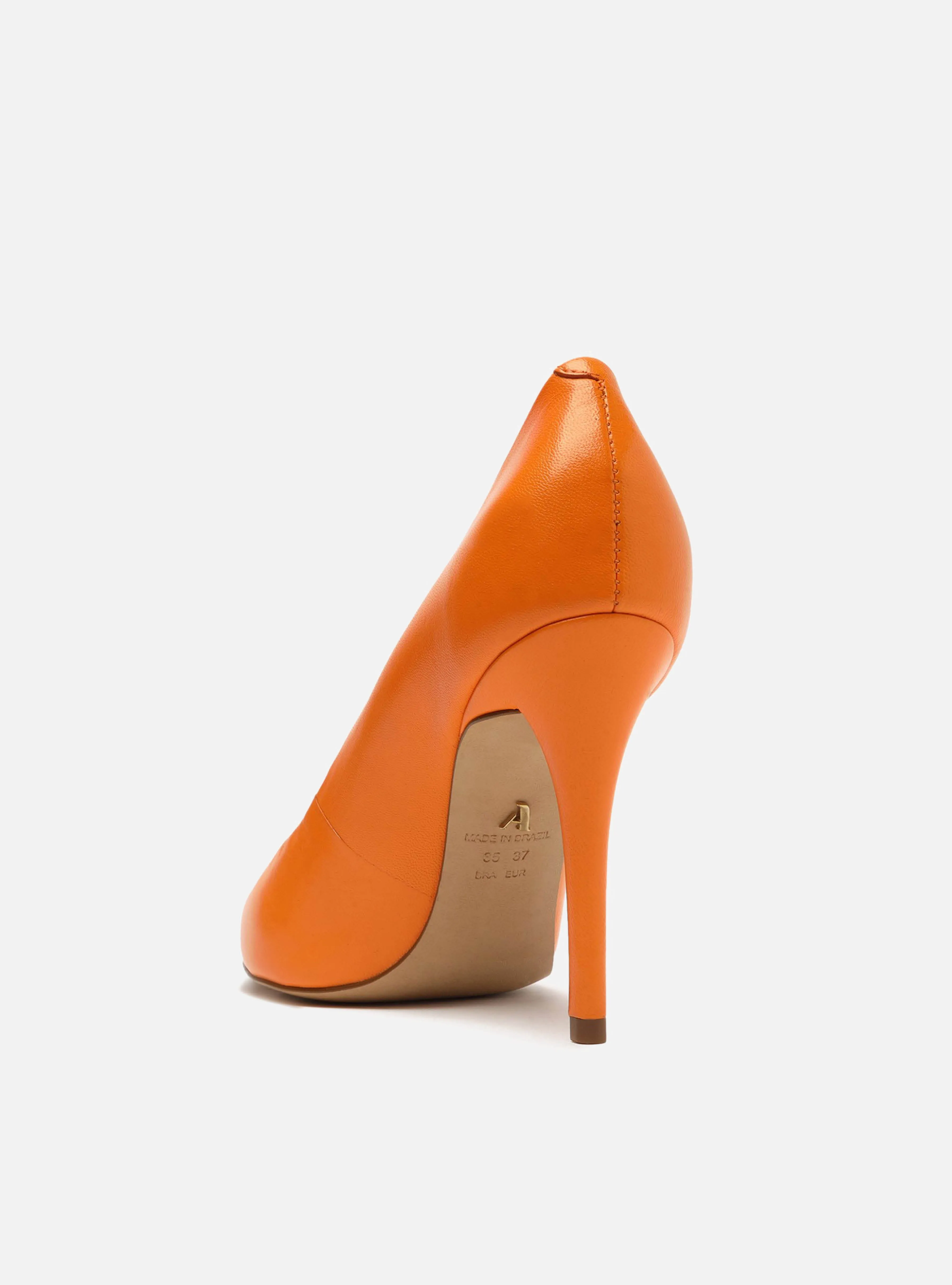Gabriella High Stiletto Pump | Orange Leather