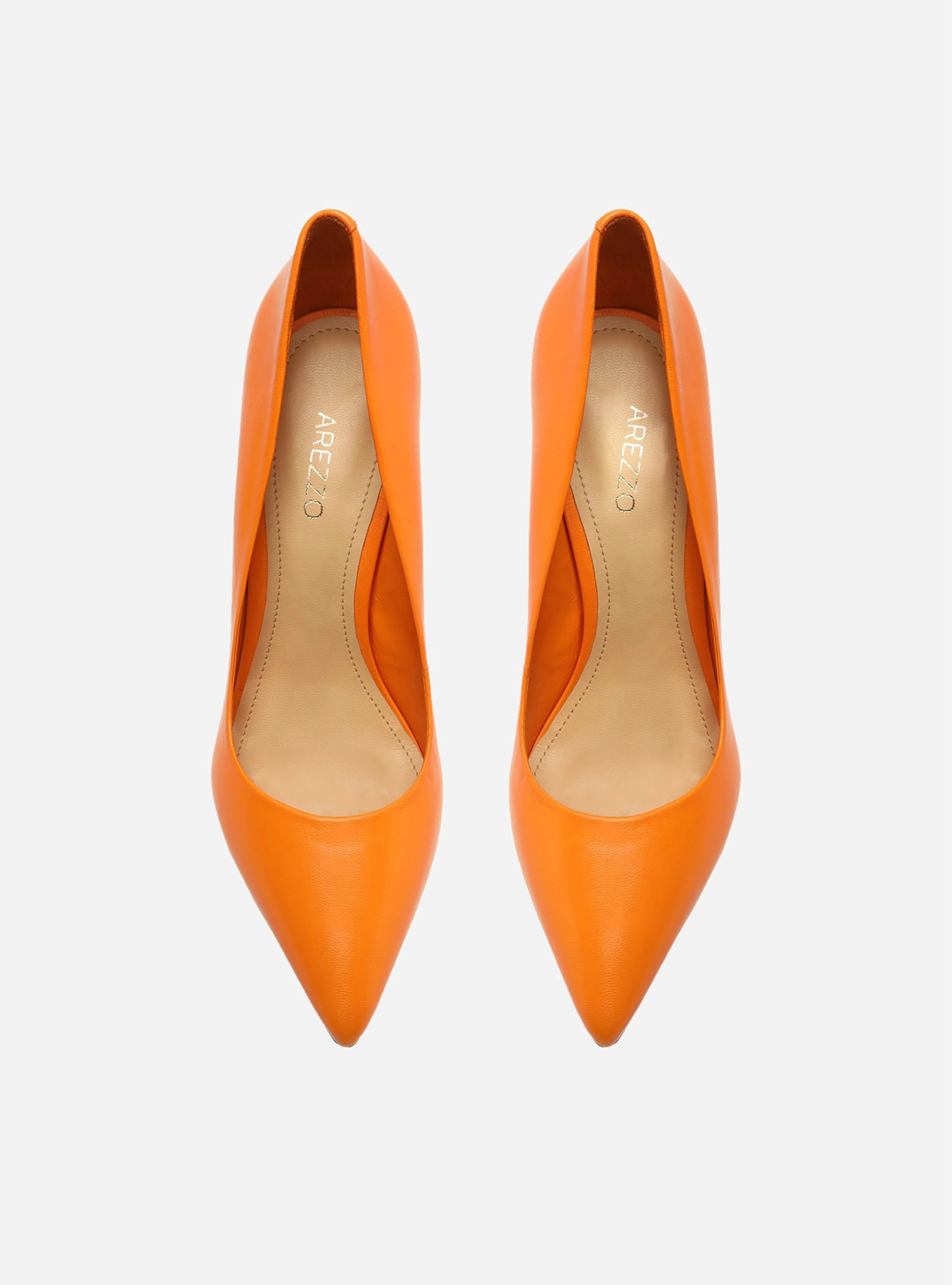 Gabriella High Stiletto Pump | Orange Leather