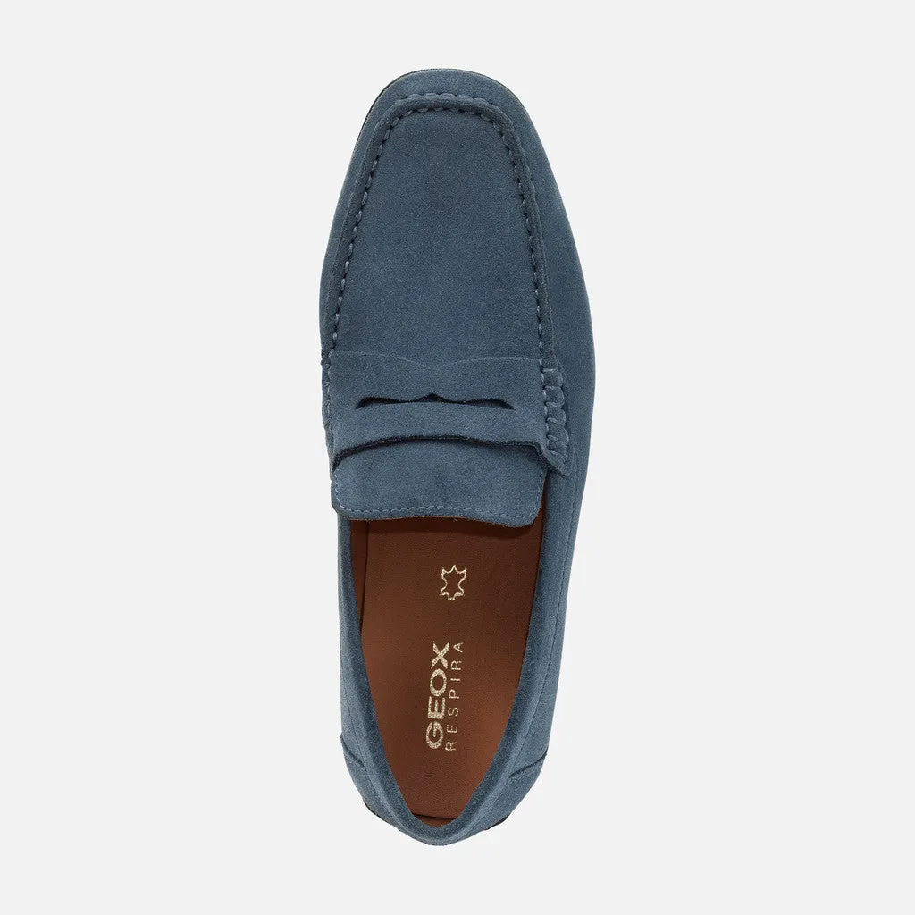 Geox Blue Kosmopolis Grip Suede Loafer