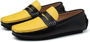 GEXECEUSS Men's Loafers Lightweight Driving Shoes Slip On Casual Penny Loafers Moccasin Flats Boat Shoes Anti-Slip Walking Shoes