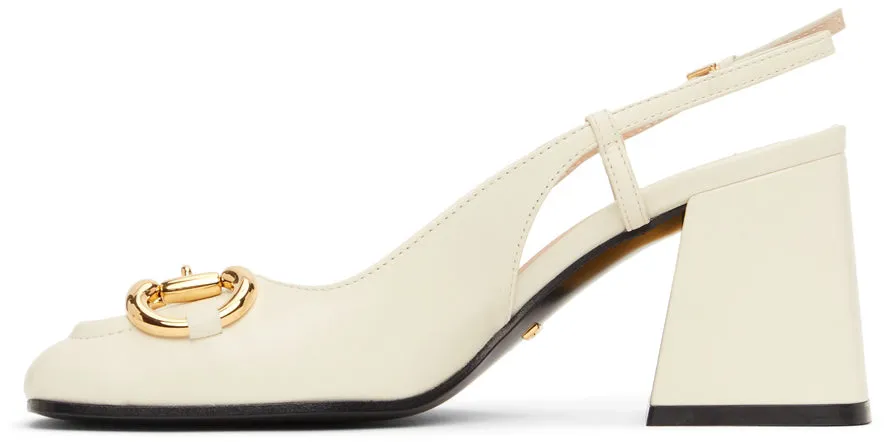 GUCCI MID-HEEL HORSBIT SLINGBACK PUMPS