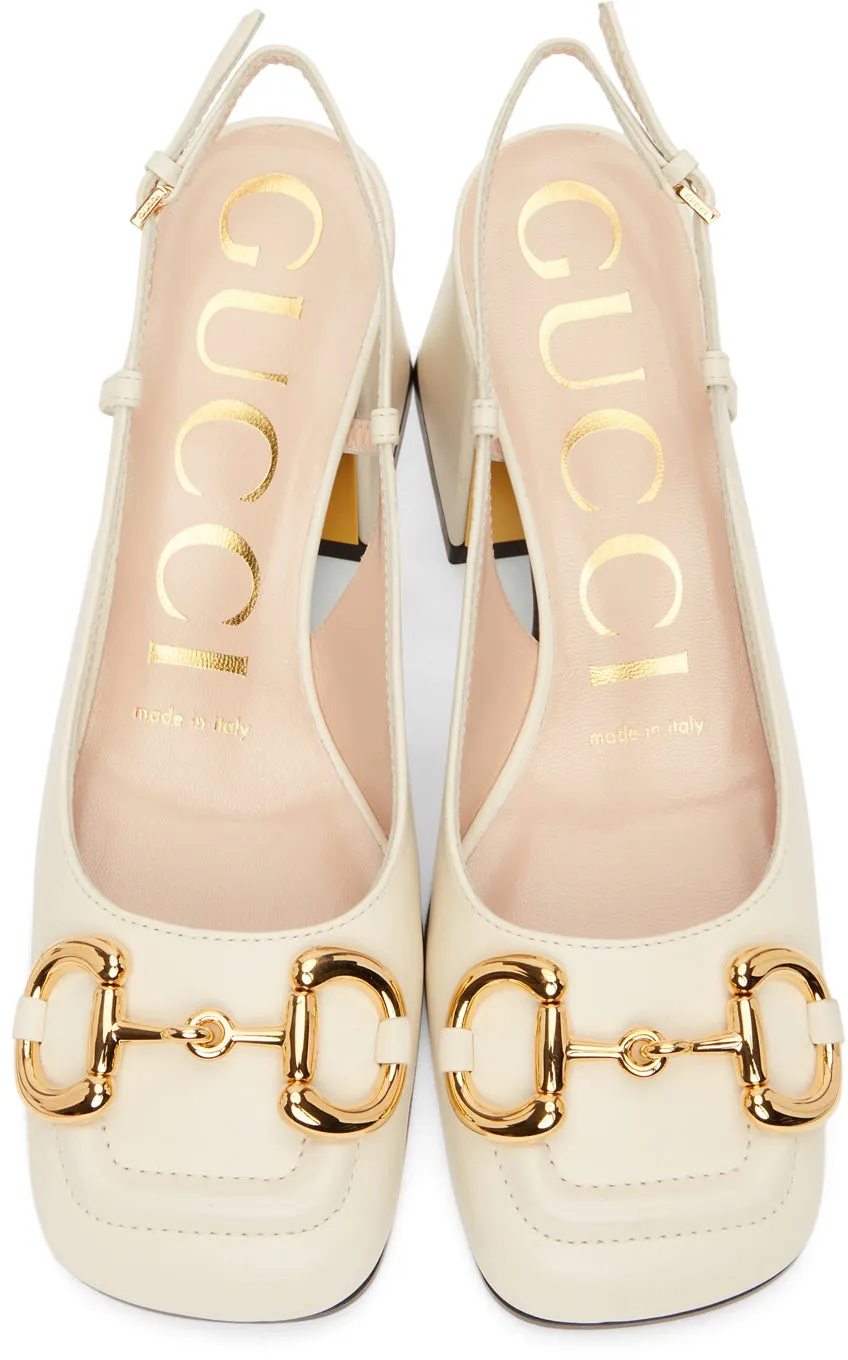GUCCI MID-HEEL HORSBIT SLINGBACK PUMPS