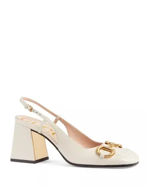 GUCCI MID-HEEL HORSBIT SLINGBACK PUMPS