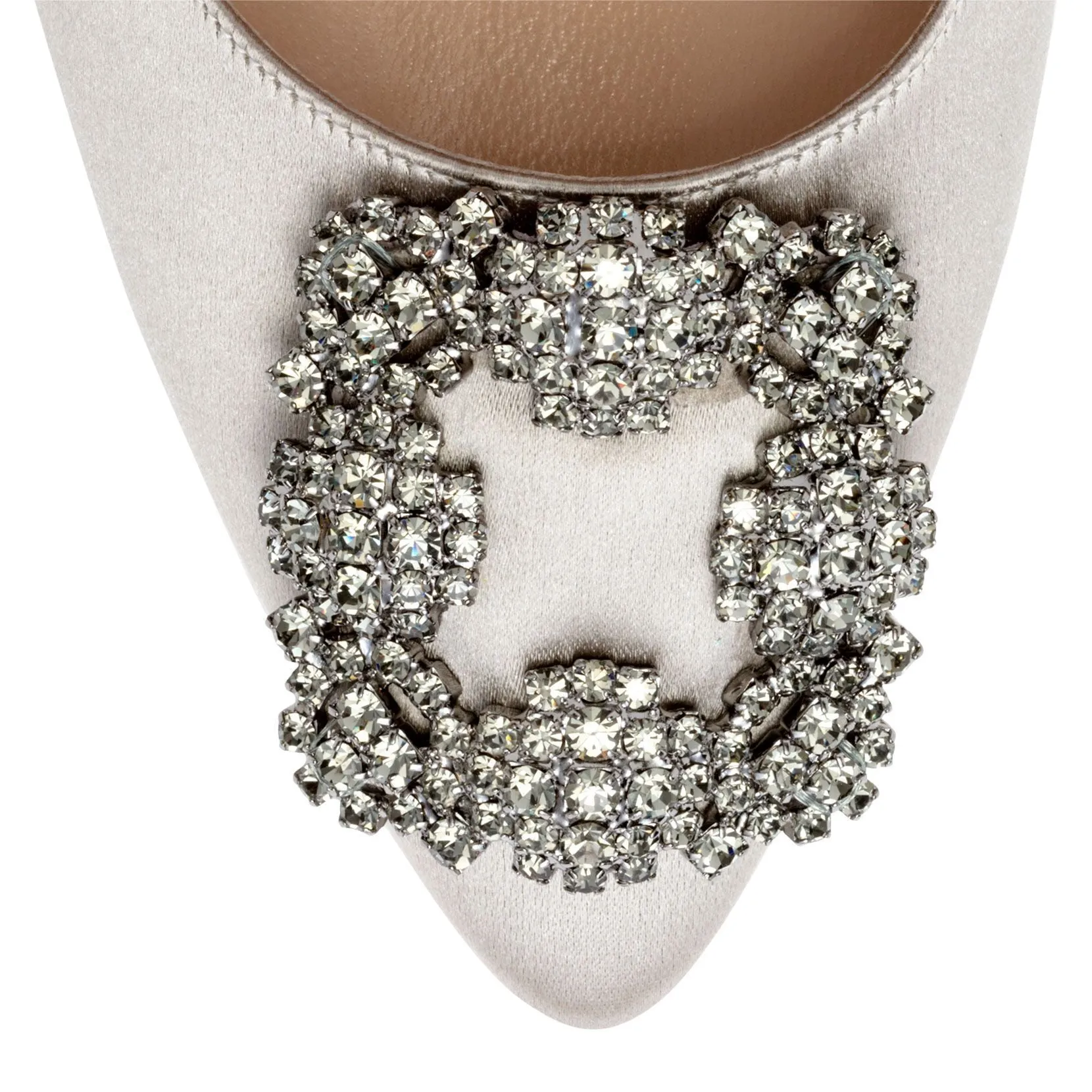Hangisi 105 silver grey satin pumps