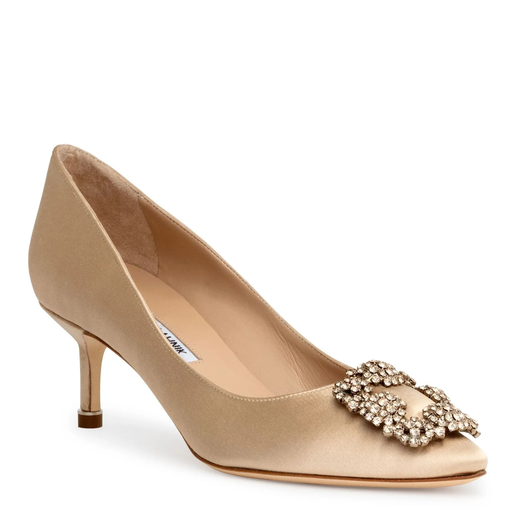 Hangisi 50 champagne satin pumps