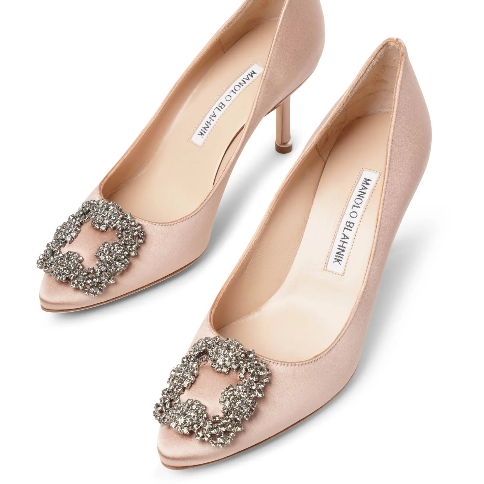 Hangisi 70 beige rose satin pumps