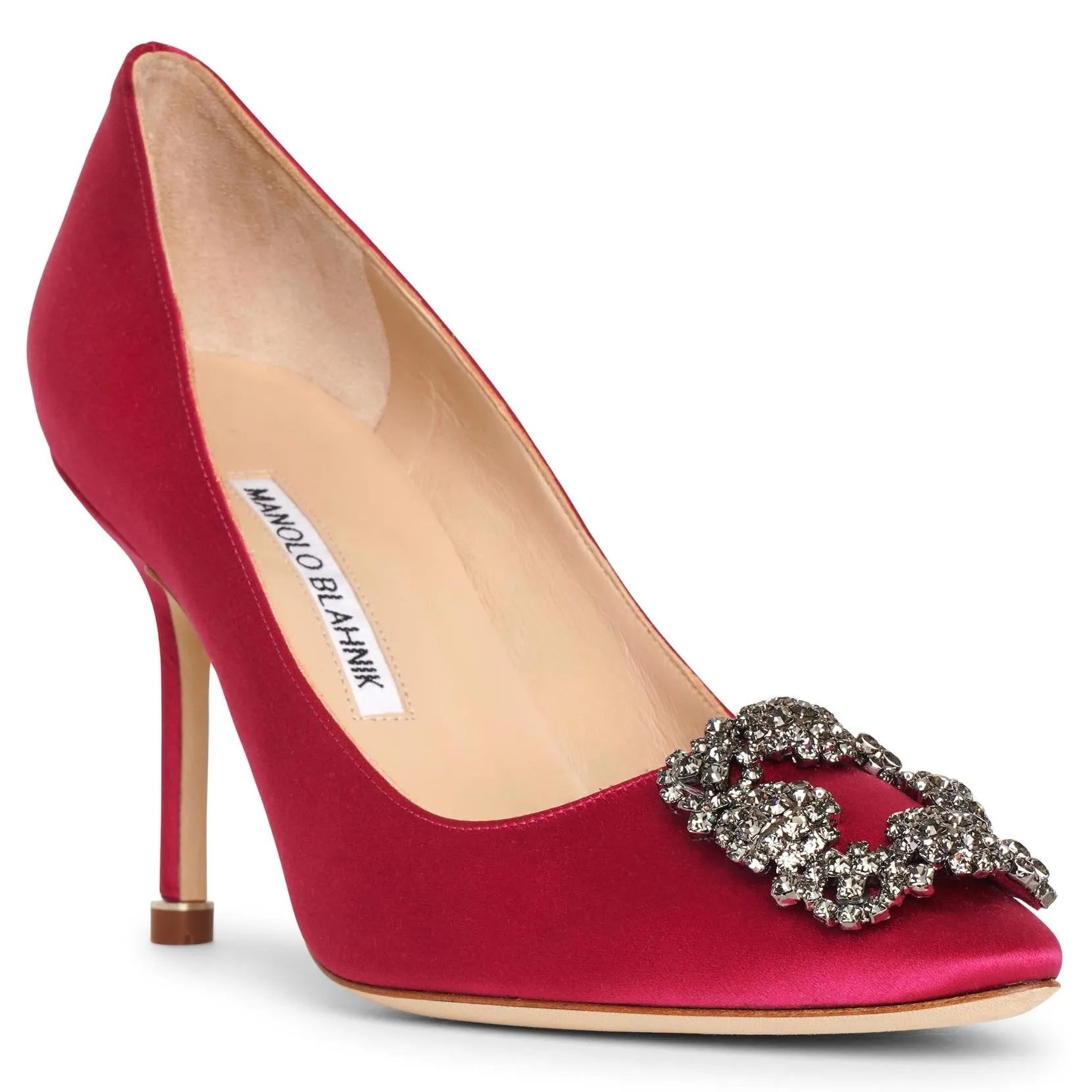 Hangisi 90 dark pink satin pumps