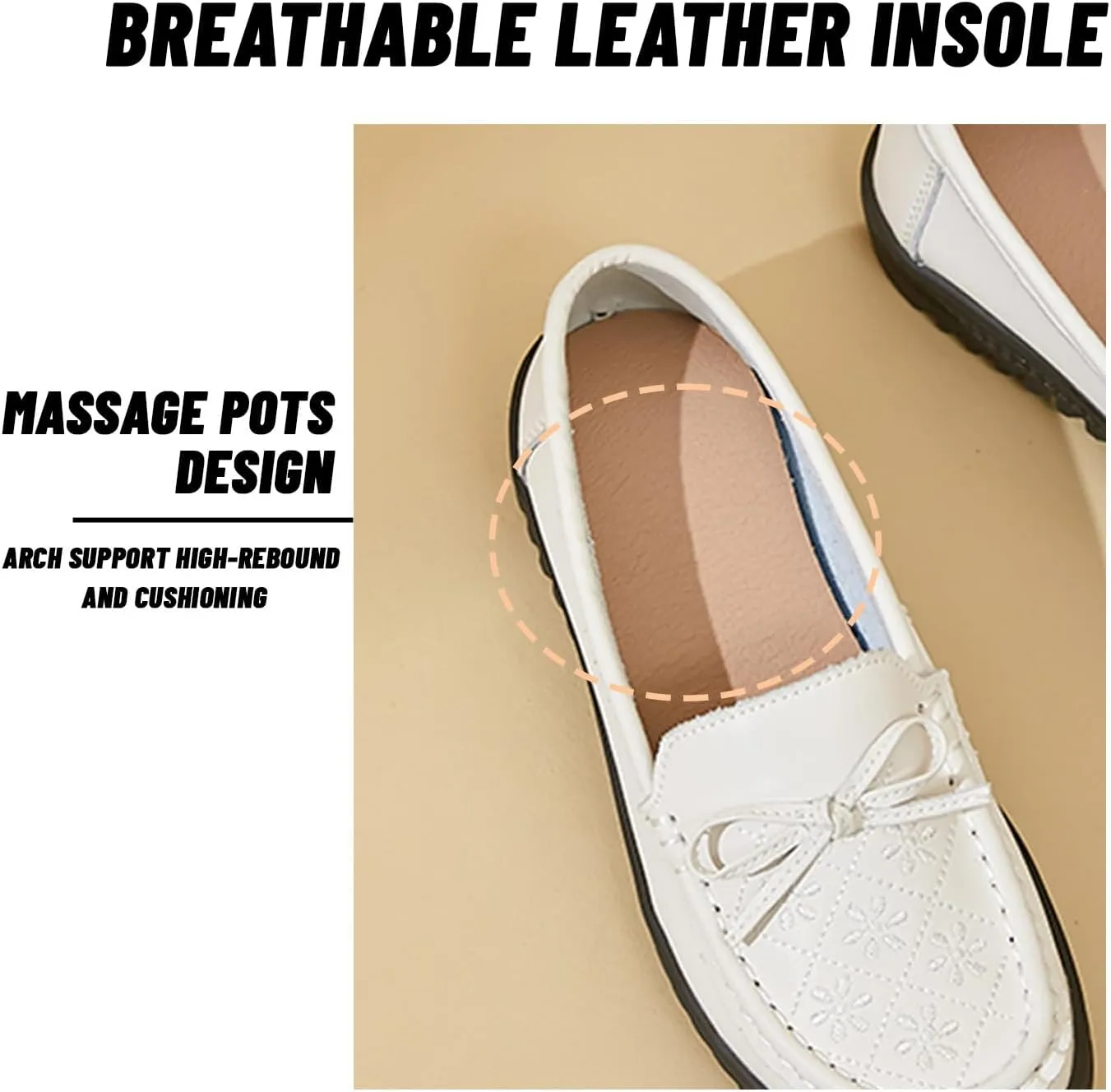HESBITEUL Women's Casual Penny Loafers Driving Moccasins Comfort Slip on Flat Boat Shoes Walking Shoes with Bowknot