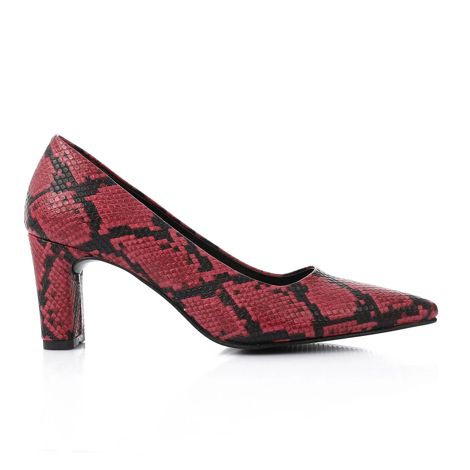 High Heel Mule Sandals – Elegant Pointed Toe, Faux Leather Texture