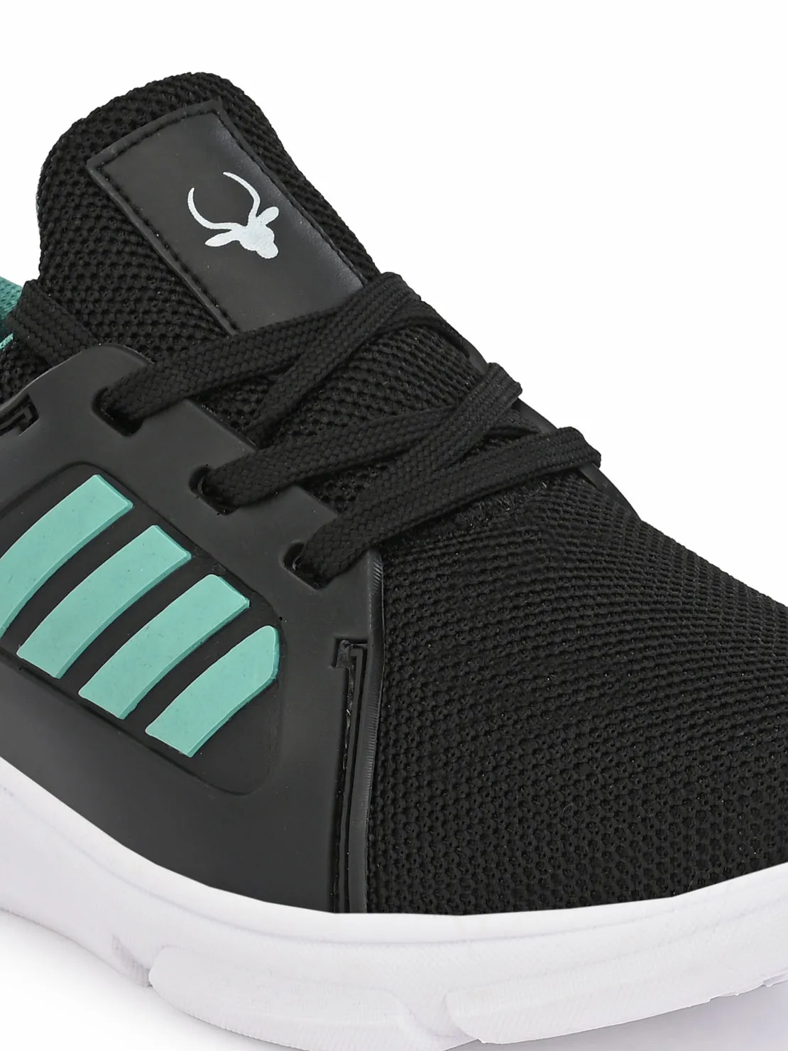 Hirolas® Men's Black/Blue Mesh Running/Walking/Gym Lace Up Sneaker Sport Shoes (HRL2003BLS)