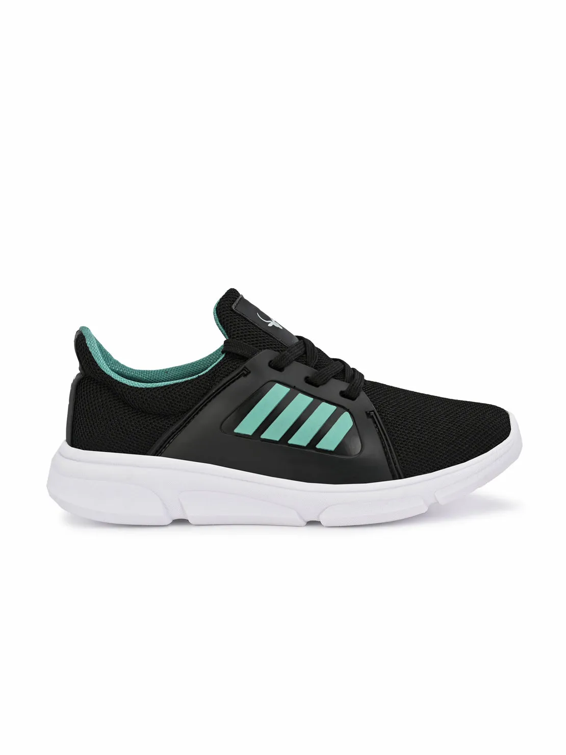 Hirolas® Men's Black/Blue Mesh Running/Walking/Gym Lace Up Sneaker Sport Shoes (HRL2003BLS)