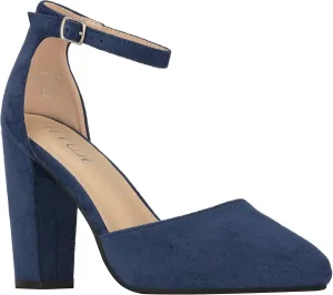 ILLUDE Women's High Block Heels Pumps Pointed Closed Toe Ankle Strap High Heel Pump Shoes
