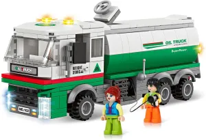 INRATELL City Tanker Truck Building Set,331 Pcs Deliver The Filled Oil Truck to Gas Station, Fun Transport Bricks Toy Birthday, Holiday Ideal Gift for Kids, Boys, and Girls Ages 6 