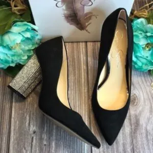 JESSICA SIMPSON Welles Embellished Heel Pumps 9.5M