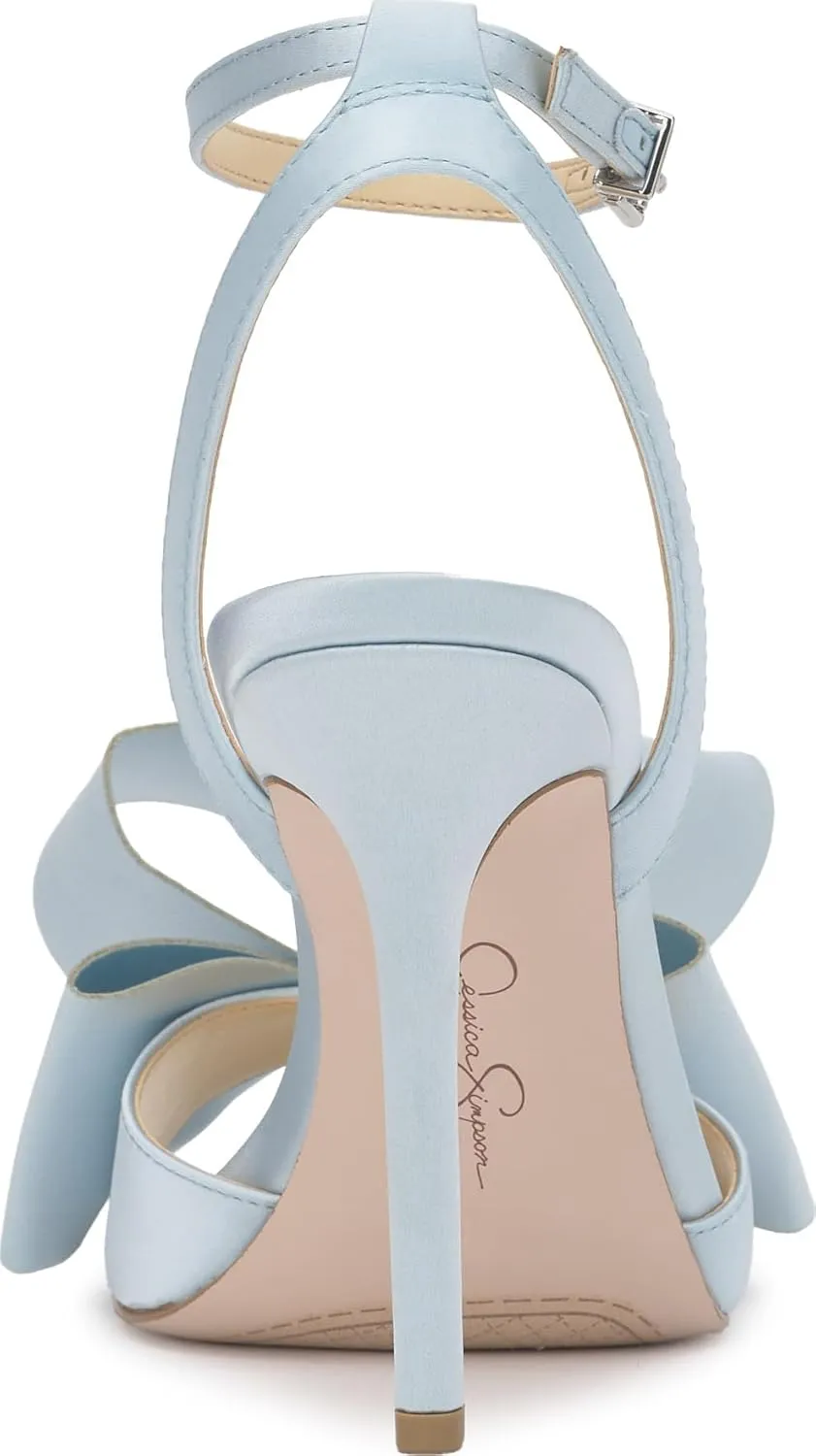 Jessica Simpson Womens Olivine Bow Satin Ankle Strap