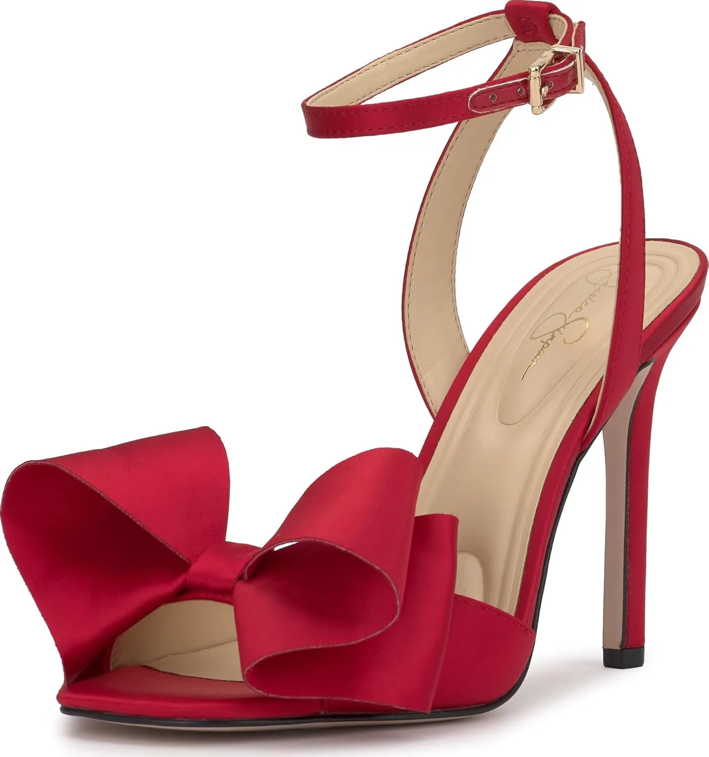 Jessica Simpson Womens Olivine Bow Satin Ankle Strap