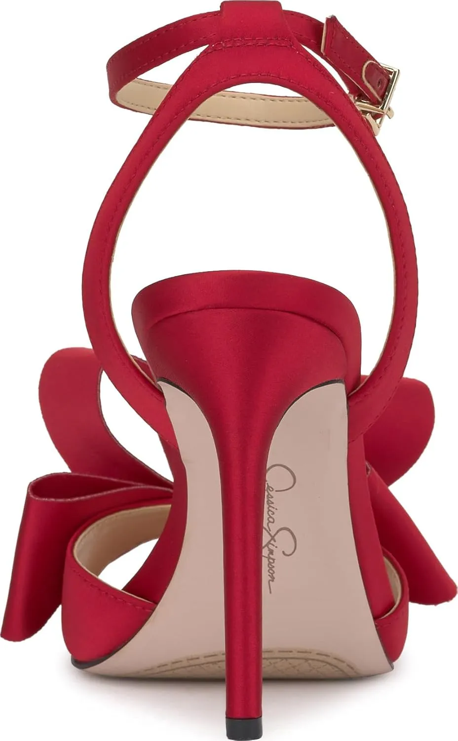 Jessica Simpson Womens Olivine Bow Satin Ankle Strap