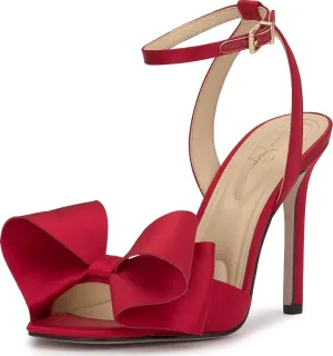 Jessica Simpson Womens Olivine Bow Satin Ankle Strap