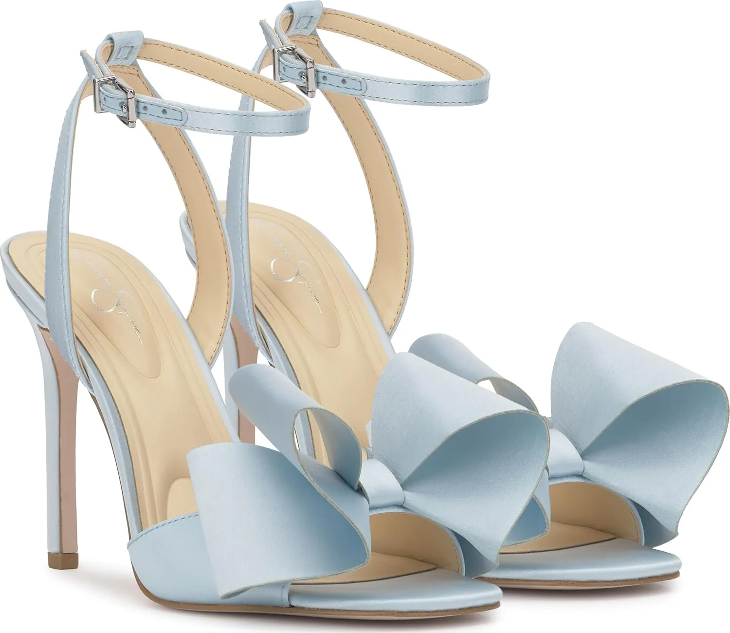 Jessica Simpson Womens Olivine Bow Satin Ankle Strap