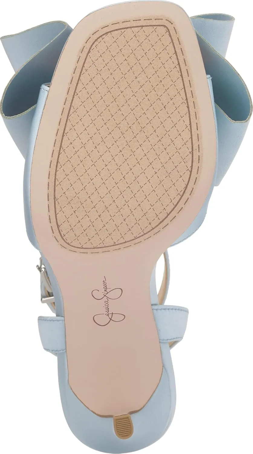 Jessica Simpson Womens Olivine Bow Satin Ankle Strap