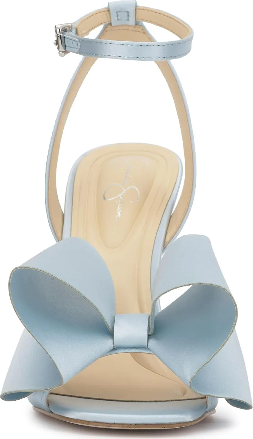 Jessica Simpson Womens Olivine Bow Satin Ankle Strap