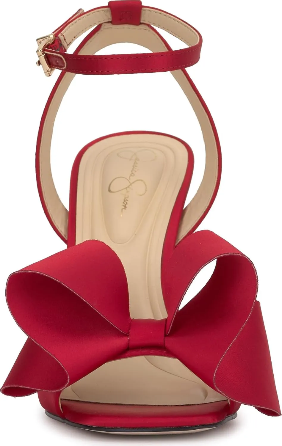 Jessica Simpson Womens Olivine Bow Satin Ankle Strap