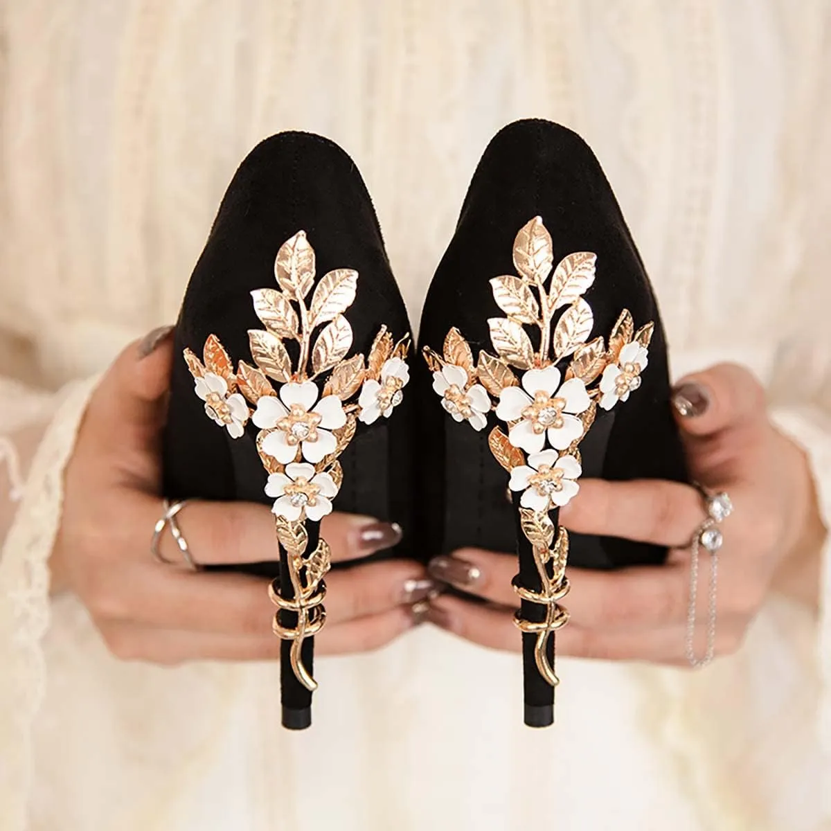 JOEupin Stiletto High Heel Shoes for Women Pointed Closed Toe Classic Slip On Dress Pumps
