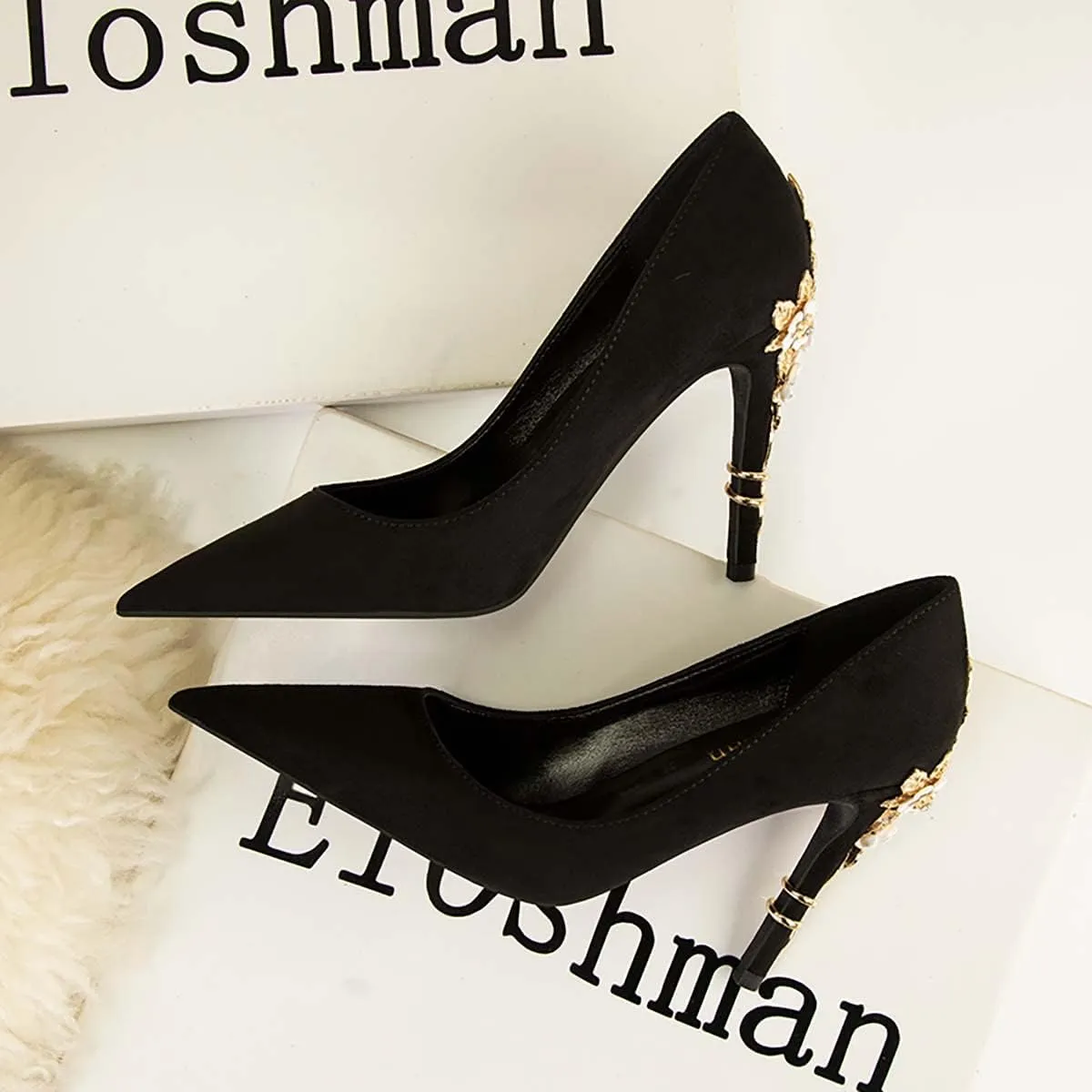 JOEupin Stiletto High Heel Shoes for Women Pointed Closed Toe Classic Slip On Dress Pumps