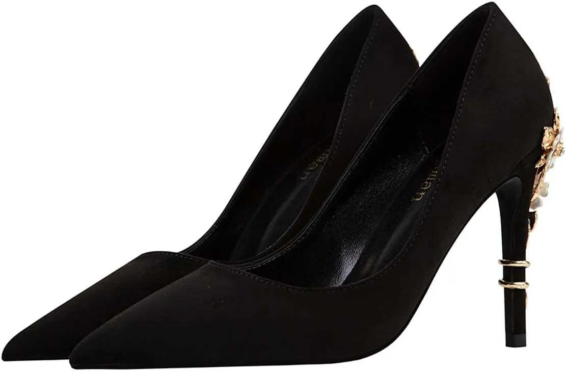 JOEupin Stiletto High Heel Shoes for Women Pointed Closed Toe Classic Slip On Dress Pumps