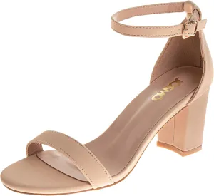 Josmo Women Dress Heel Pumps with Ankle Straps - Adult Fashion Dressy Open Toe Block Heel Shoes - Adult Sizes 6-10