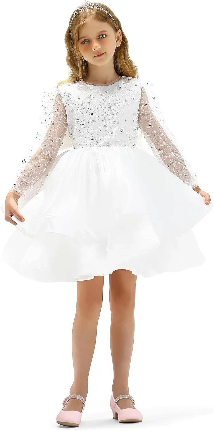 K KomForme Mary Jane Shoes with Low Heel Rhinestones Princess Flats Dress Pump Shoes for Little Kid/Big Kid