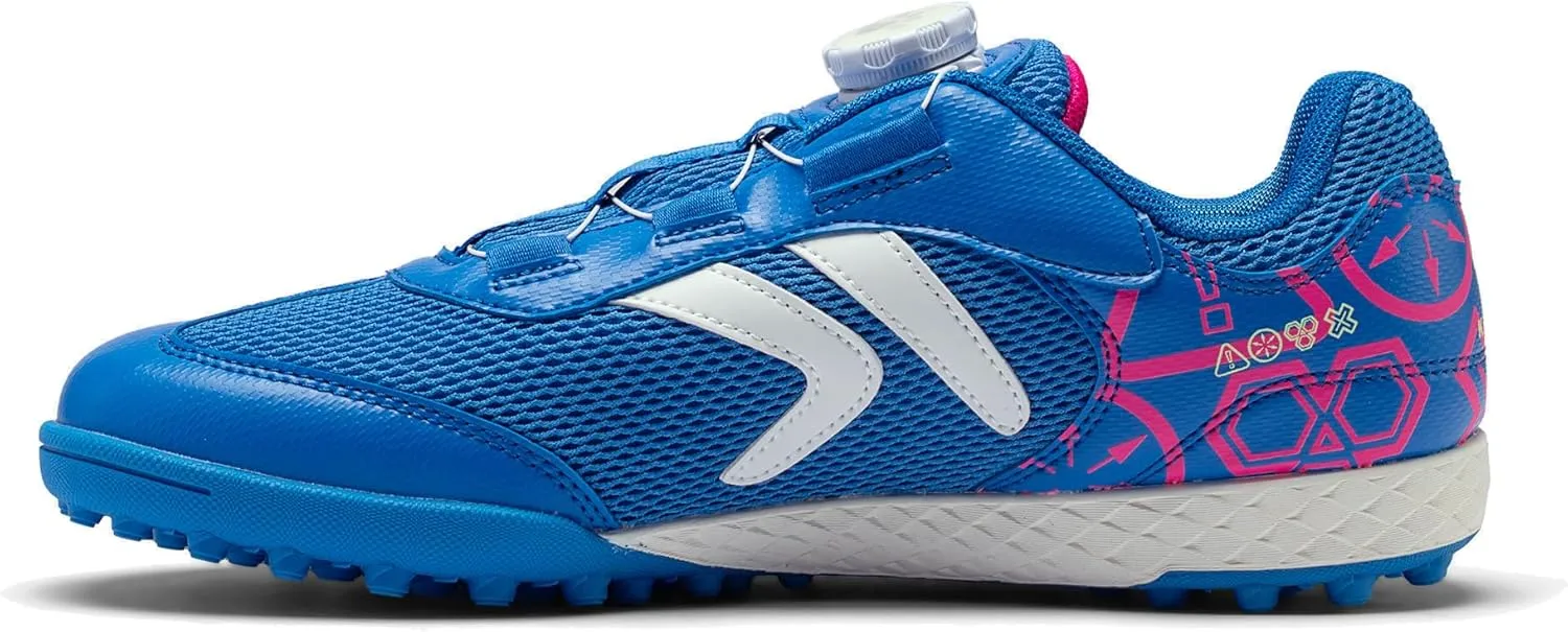 KELME Kids' Indoor Soccer Cleats, Breathable Mesh Turf Futsal Shoes, Turn-Lock, Boys Girls Football Baseball Softball Sneaker for Little/Big Kid