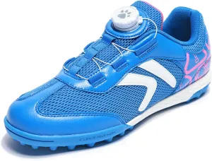 KELME Kids' Indoor Soccer Cleats, Breathable Mesh Turf Futsal Shoes, Turn-Lock, Boys Girls Football Baseball Softball Sneaker for Little/Big Kid