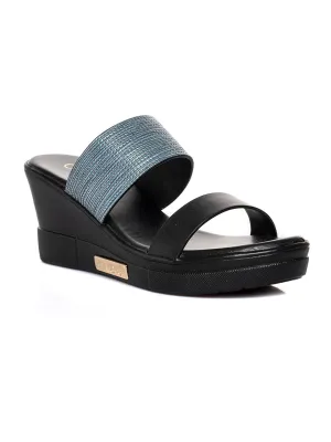 Khadim Cleo High Heel Wedge Mule Slip On Sandal for Women