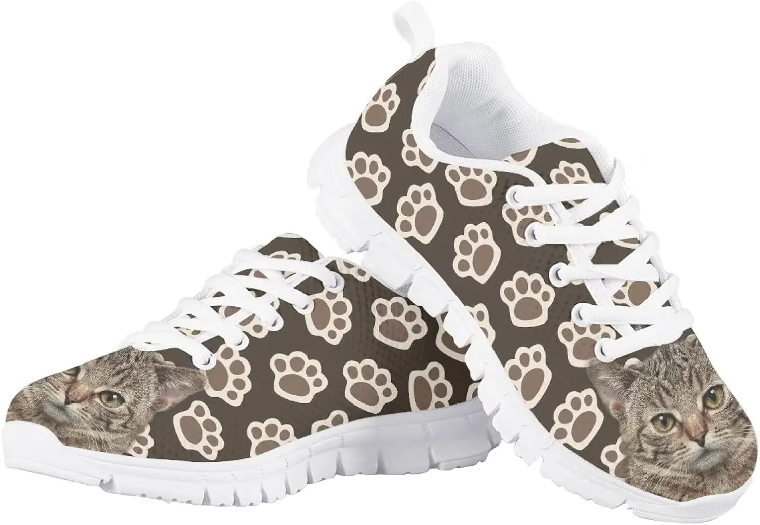 Kids Mesh Sneakers Graphic Cat Dog Print Cute Running Tennis Shoes for Girls and Boys