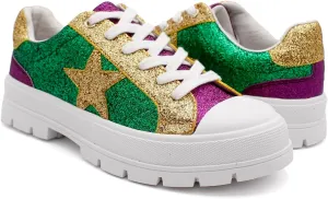 Laforst Mardi Gras Women's Glitter Nonslip Sneaker Shiny Sequin Shoes