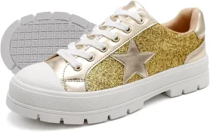 Laforst Mardi Gras Women's Glitter Nonslip Sneaker Shiny Sequin Shoes