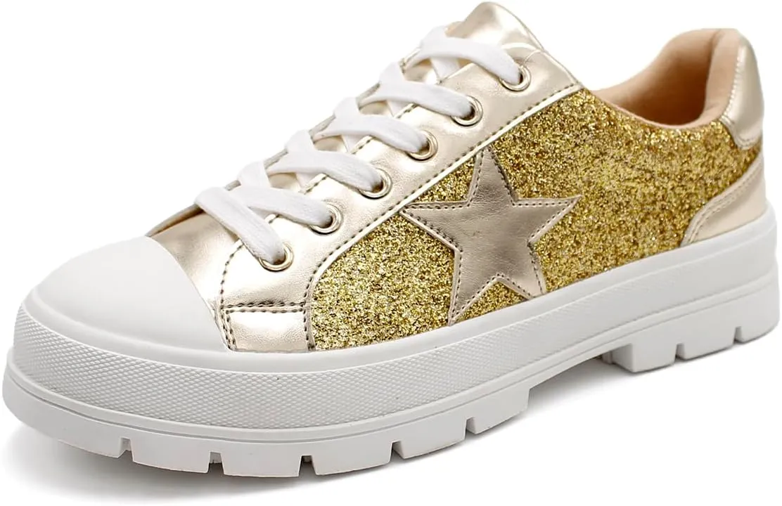 Laforst Mardi Gras Women's Glitter Nonslip Sneaker Shiny Sequin Shoes